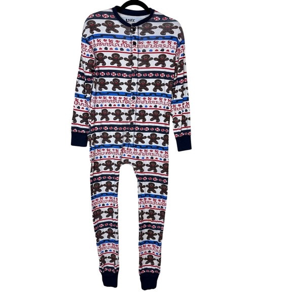 Lazy One Sweet Cheeks Drop Seat Open Back Cotton Gingerbread One Piece Pajamas S - Picture 2 of 10